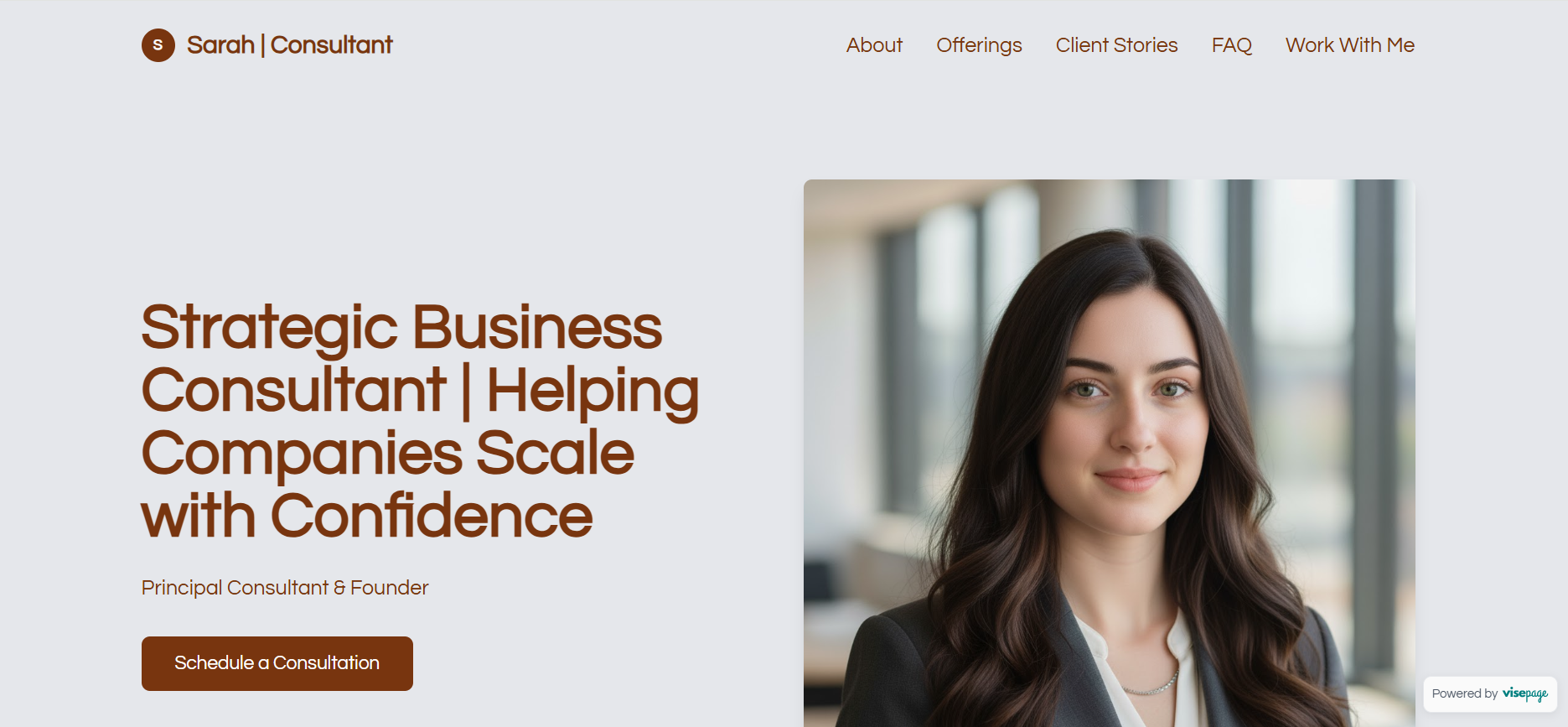 Screenshot of Elevate template