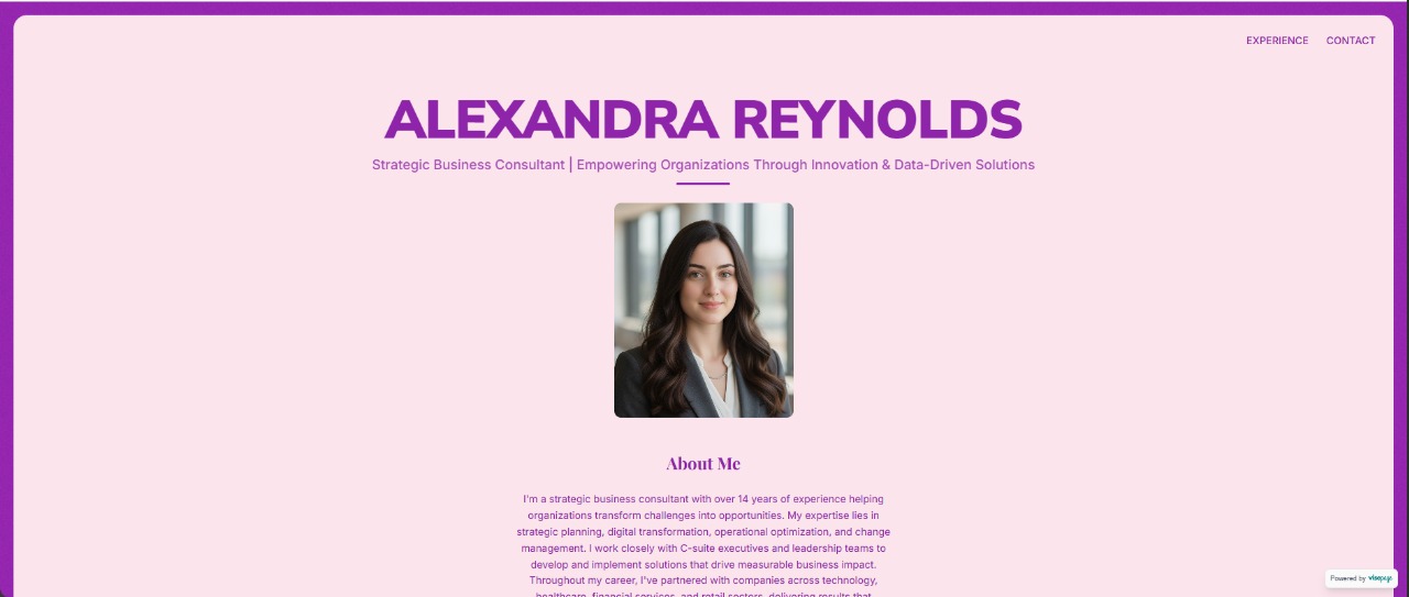 Screenshot of Violet Storyline template