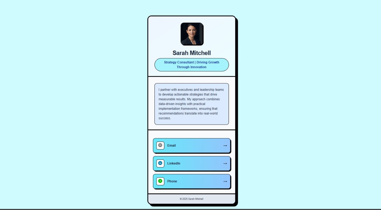 Screenshot of Bold Creator template