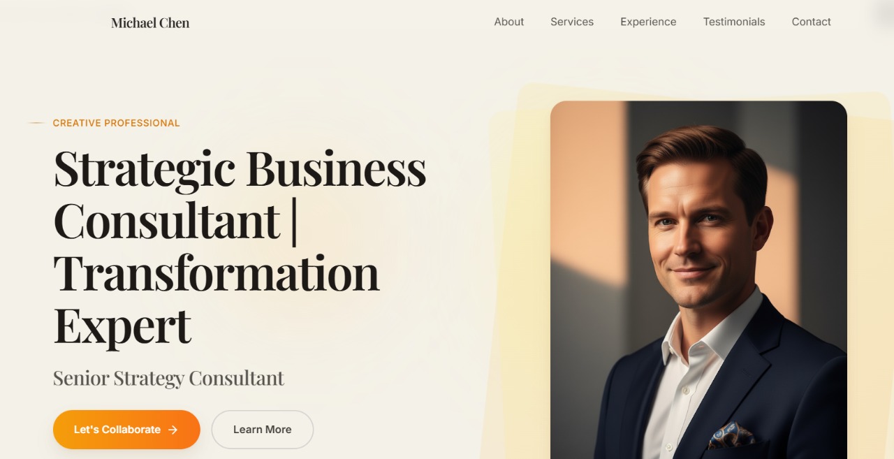 Screenshot of Approachable Professional template