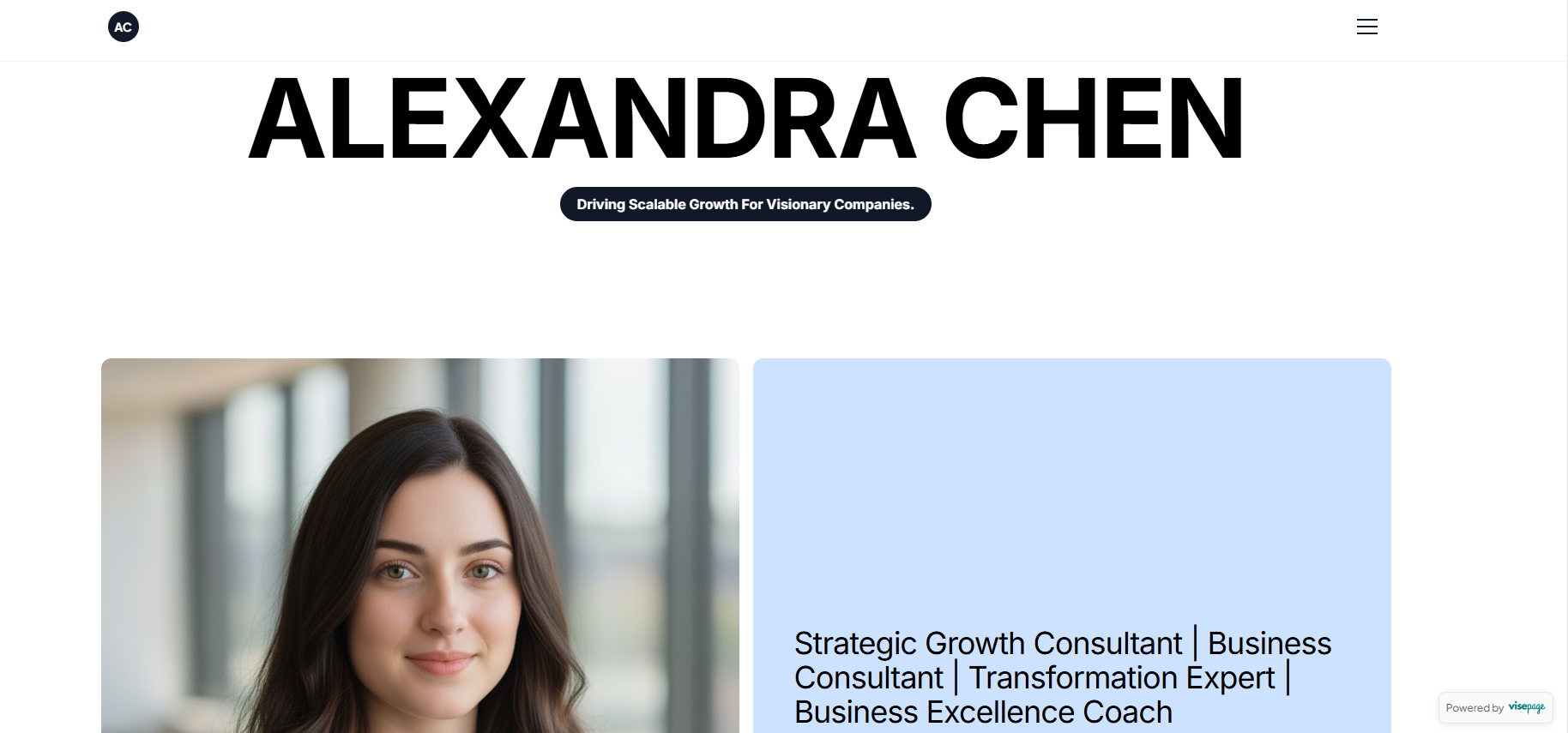 Screenshot of Persona template